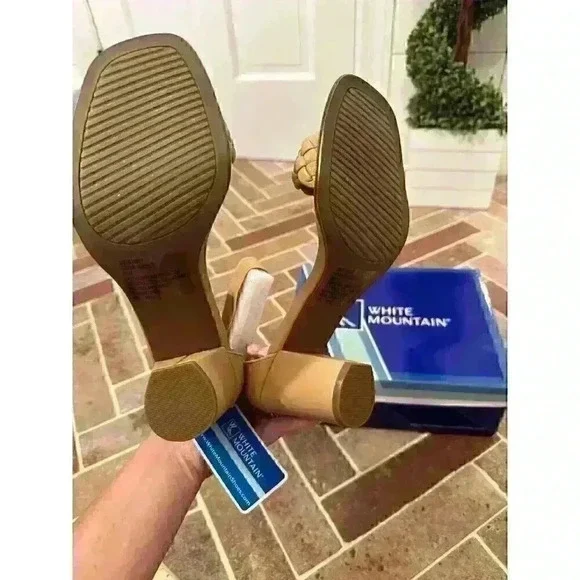 White Mountain Tan Braided Heels size 8.5 NWB - Picture 4 of 5